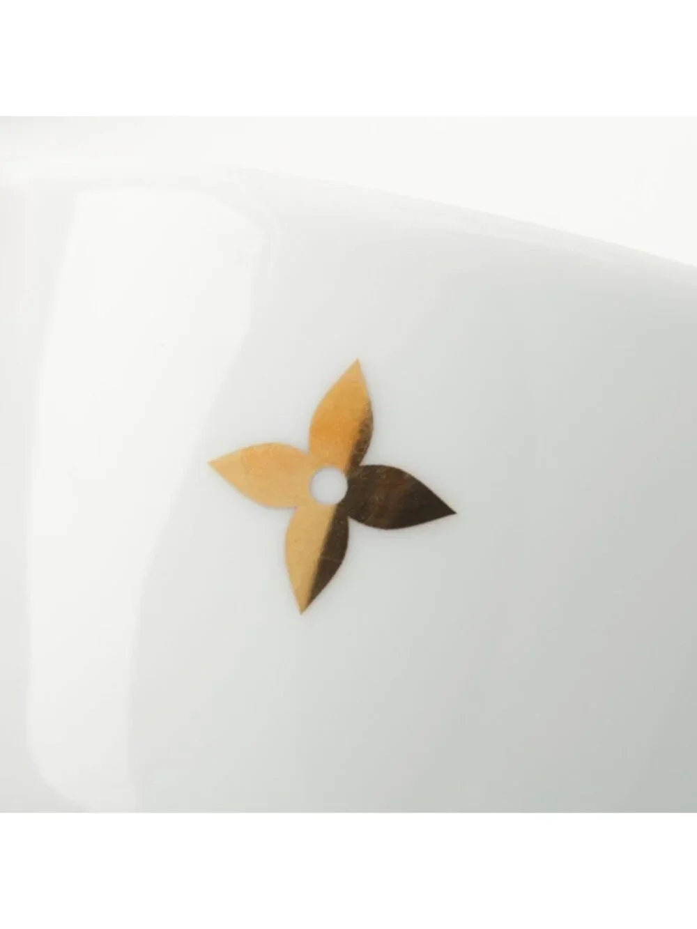 Louis Vuitton Porcelain Bowl Tea Cup & Saucer Set 4 Guest Tableware White Gold